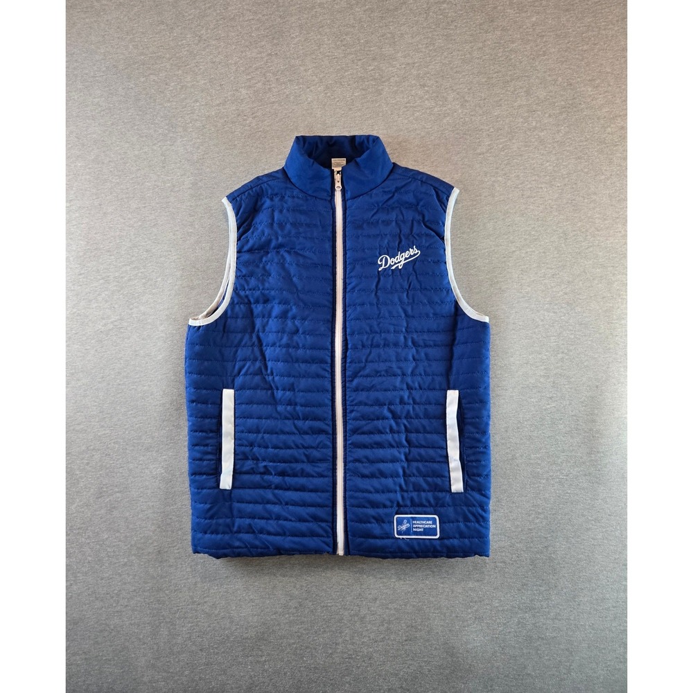 LA Dodgers Puffer Vest Mens Medium Blue Healthcare Appreciation Night Quilted